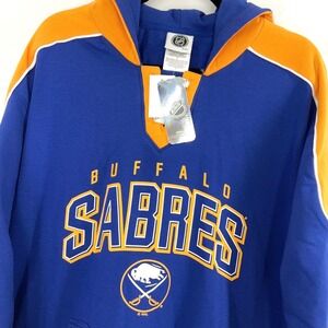 Buffalo Sabres NHL Lace Up Hoodie Men's XL Blue Yellow Jersey Style Pullover NWT